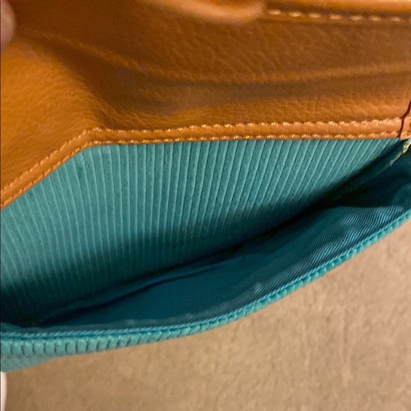 Bath & Body Works Tan and Turquoise Handbag with Corduroy Fabric - Picture 10 of 15